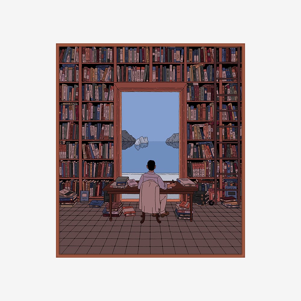 [액자포함] A Library by the Tyrrhenian Sea