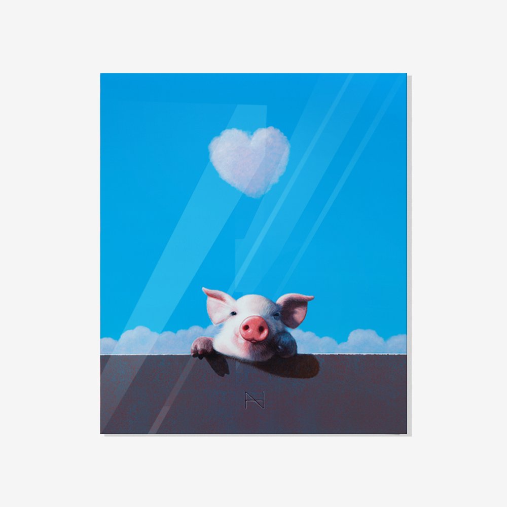 [액자포함] Olivia over the wall(pink heart cloud)