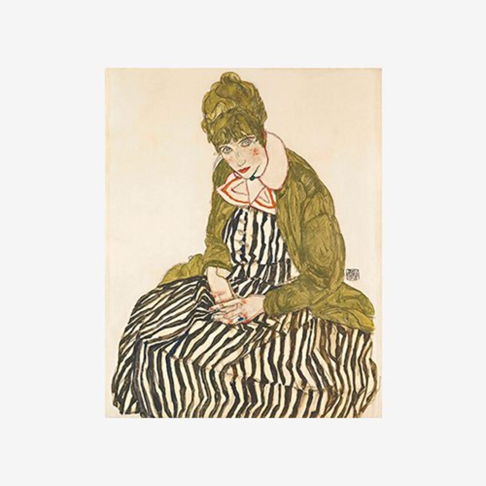 Edith with Striped Dress Sitting, 1915