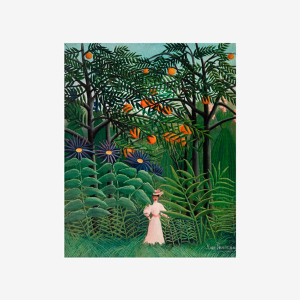 Woman Walking in an Exotic Forest