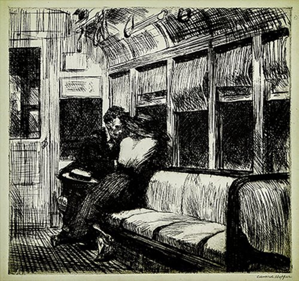 NIGHT ON THE EL TRAIN, 1918