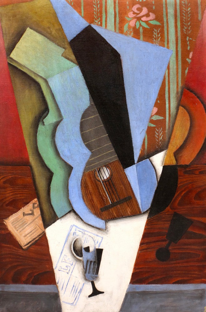 abstraction, guitar and glass 1913