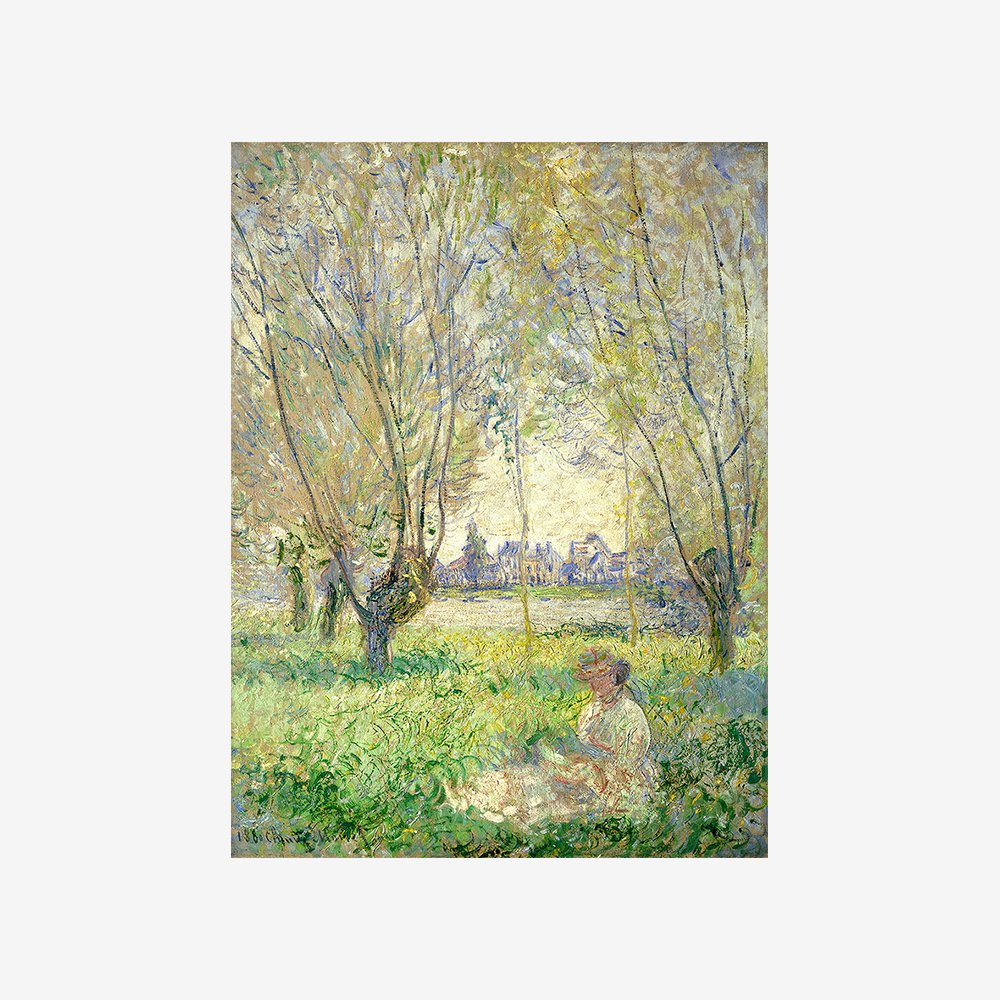 woman seated under the willows