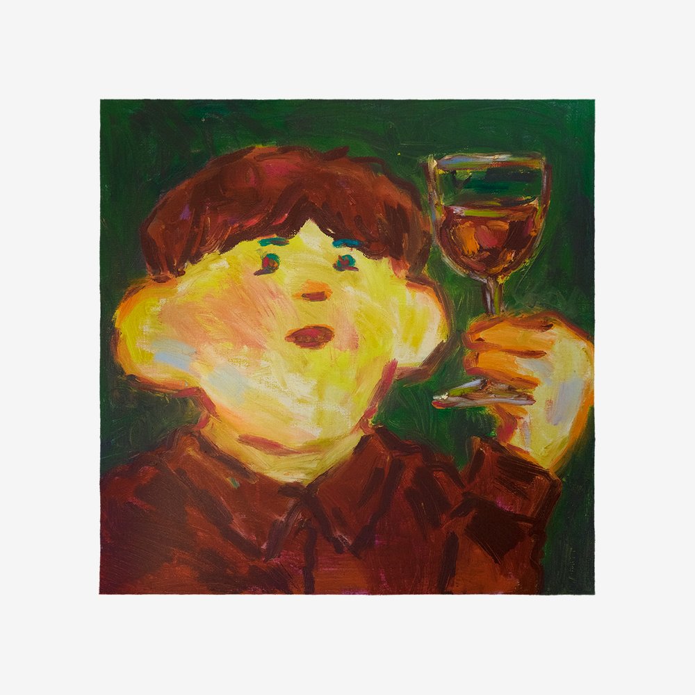holding a wine glass