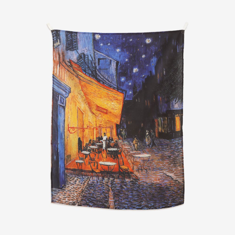[FABRIC POSTER] Terrace of a cafe at night