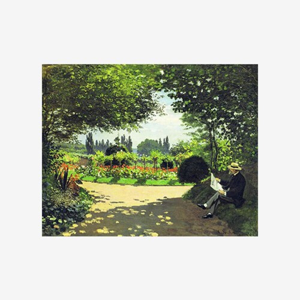 Adolphe Monet Reading in the Garden, 1866
