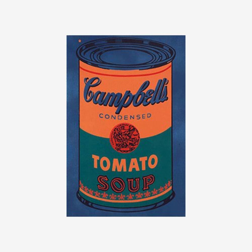 Colored Campbell&#039;s Soup Can, 1965 (blue &amp; orange)