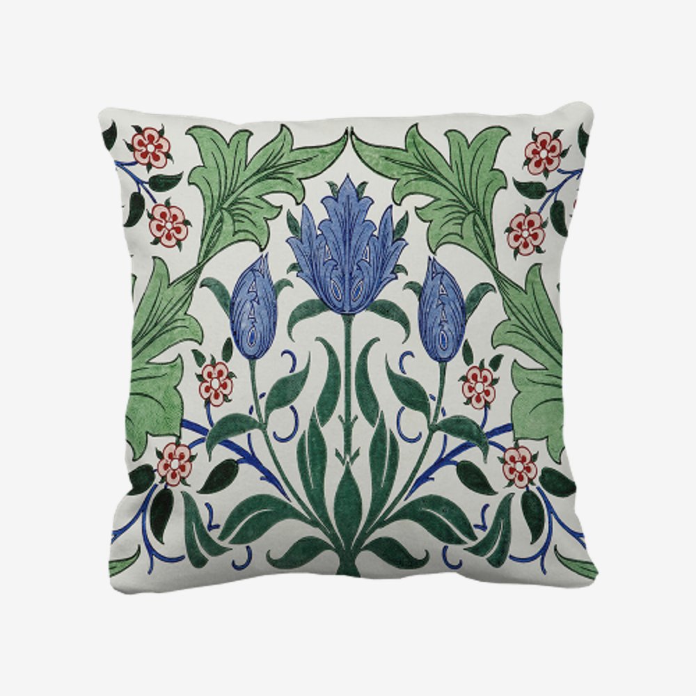 [CUSHION COVER] Floral Wallpaper Design with Tulips