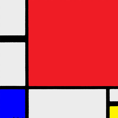 Composition with red, blue, yellow