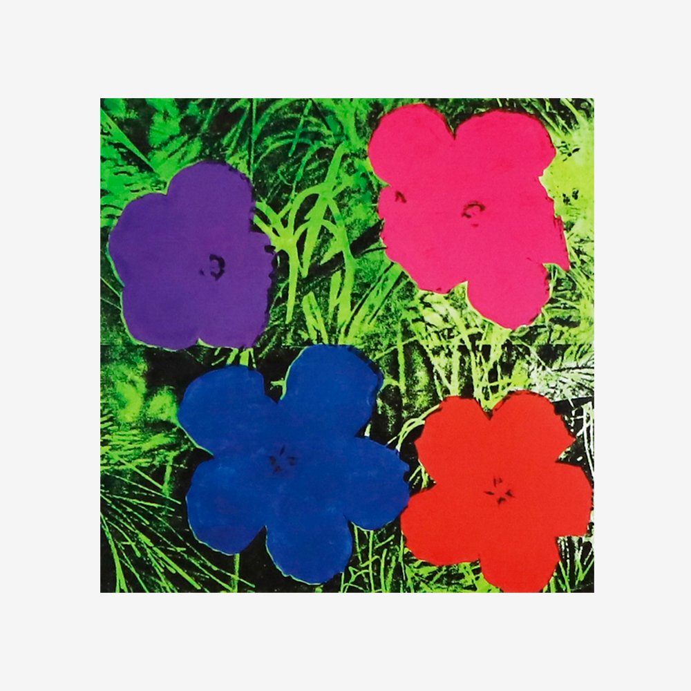 Flowers, c. 1964 (1 purple, 1 blue, 1 pink, 1 red)