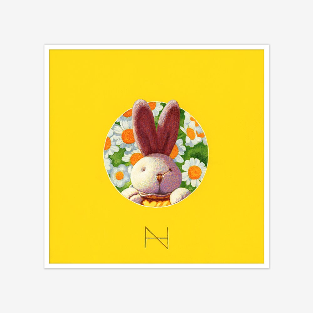 [액자포함] It is spring(Rabbit,yellow wall,chamomile)