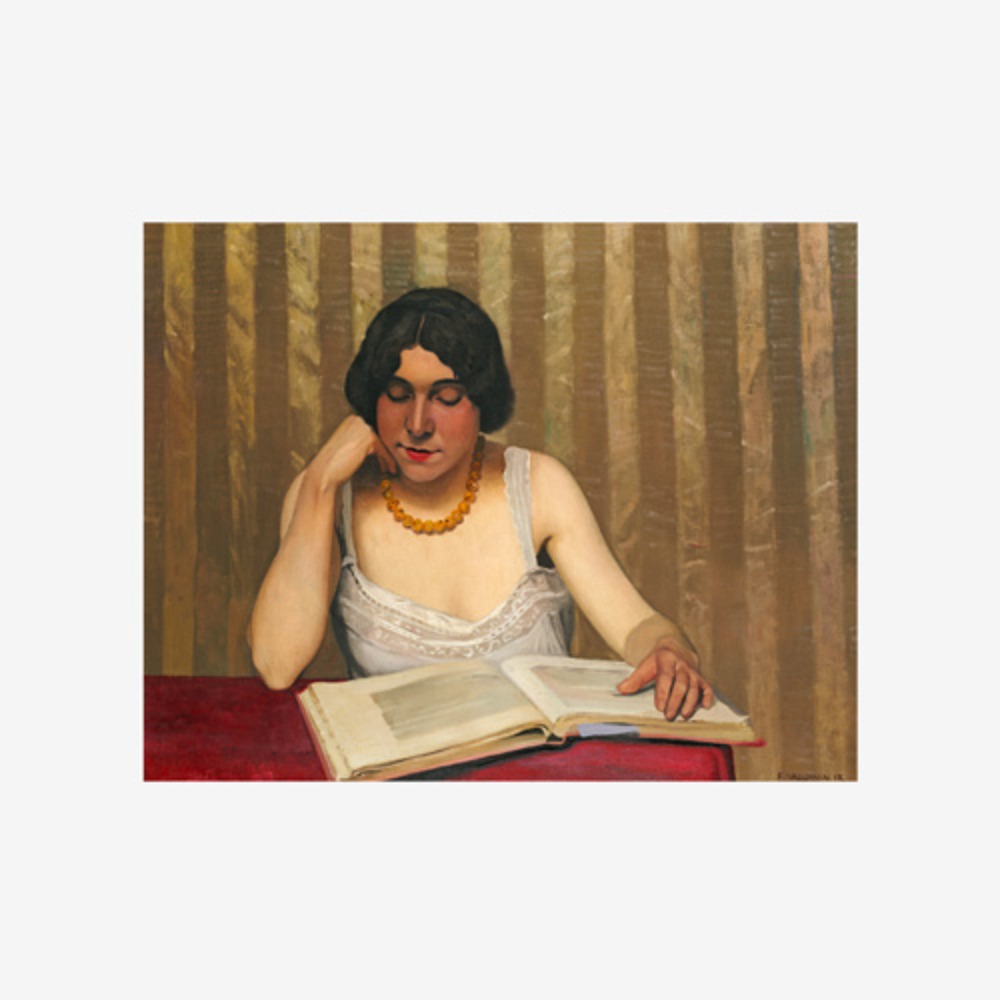 Reader With a Yellow Necklace