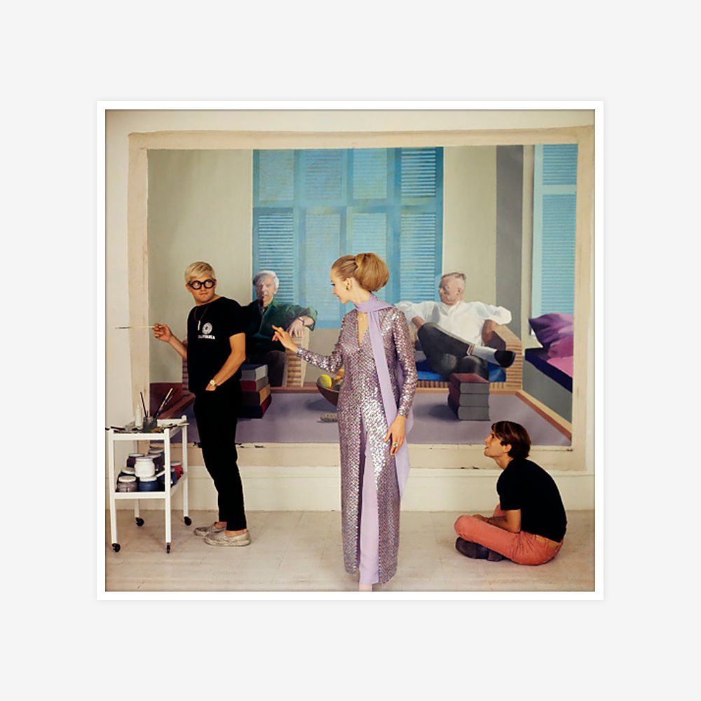 [FRAME] David Hockney, Maudie James &amp; Peter Schlesinger, Vogue December 1968