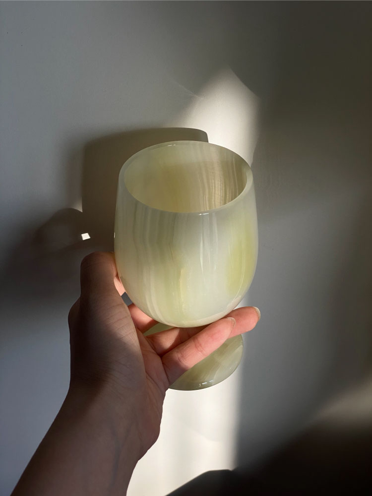 Natural jade goblets