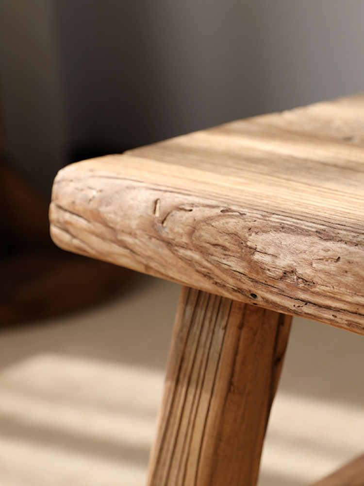 Natural Elm Hard Stool