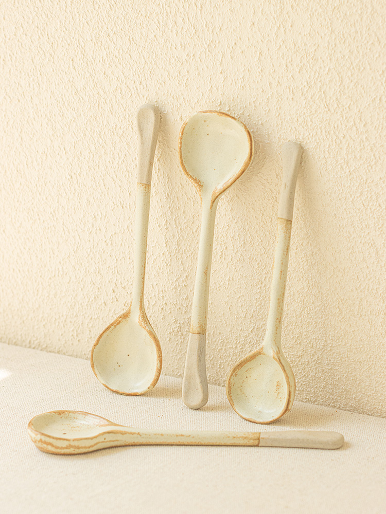 Handmade Yellow Ceramic Spoon