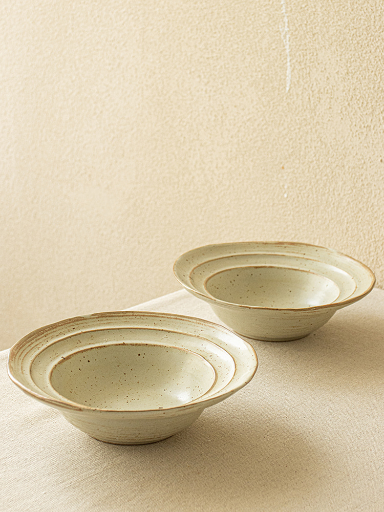 Round Rim Texture Ceramic Soup Bowl