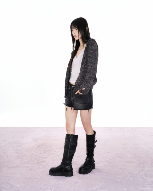 靴 as\"on MAYA LONG BUCKLE BOOTS BLACK MAYA LONG BUCKLE BOOTS / BLACK - 애즈온