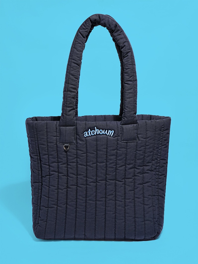 Square Quilted Shopper Bag Navy