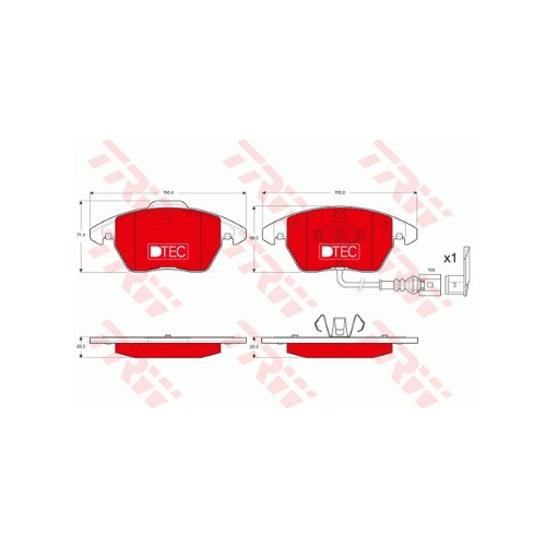 TRW GDB1550DTE 브레이크 패드 앞 세트 센서 포함