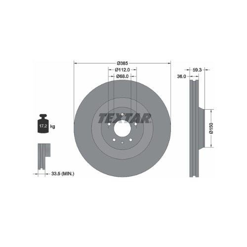 아우디 A8L 4E8 D3 6.0 W12 콰트로 BHT 2003-10 텍스타 92184203 브레이크 디스크 앞 2개 세트