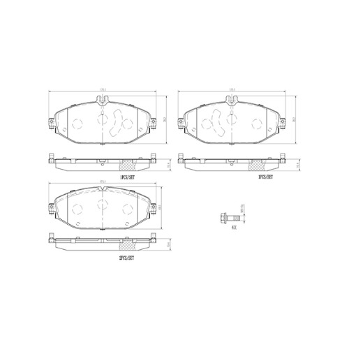 벤츠 BENZ E클래스 W213 E 200 M274.920 2016- 브렘보 P50124N 브레이크 패드 앞 세트 센서 미포함