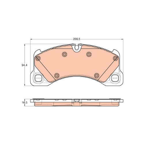 포르쉐 971 파나메라 터보 4.0 16-20 MCV.DA TRW GDB1969 브레이크 패드 앞 세트