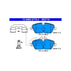 ATE 13.0460-2710.2 브레이크 패드 앞 세트 센서 미포함