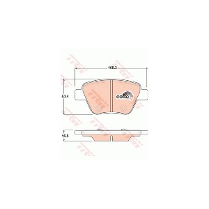 폭스바겐 파사트 A32 B7 1.8 TSI CPRA 2013-16 TRW GDB1841 브레이크 패드 뒤 세트 센서 미포함