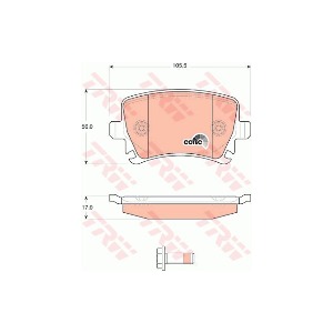 폭스바겐 제타 3세대 1K2 2.0 TDI BMM 2005-10 TRW GDB1622 브레이크 패드 뒤 세트 센서 미포함