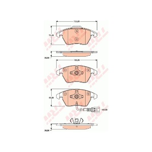 폭스바겐 골프 6세대 5K1 2.0 GTI CCTA 3도어 2009-13 TRW GDB1807 브레이크 패드 앞 세트 센서 포함