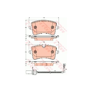 아우디 A6 4G C7 40 TDI 콰트로 CRTE 2014-18 TRW GDB1902 브레이크 패드 뒤 세트 센서 포함