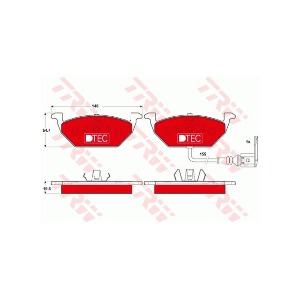 폭스바겐 비틀 뉴비틀 1C1 2.0 BEV 1998-10 TRW GDB1386DTE 브레이크 패드 앞 세트 센서 포함