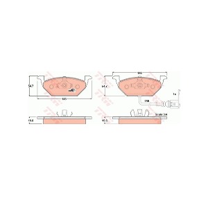 폭스바겐 보라 1J2 2.0 AZJ 1998-13 TRW GDB1386 브레이크 패드 앞 세트 센서 포함