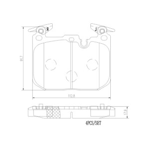 BMW 4시리즈 F83 M4 컨버터블 14-17 S55B30A 브렘보 P06096N 브레이크 패드 앞 세트 센서 미포함