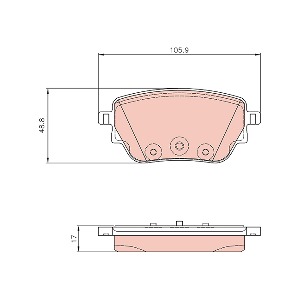 TRW GDB8299 브레이크 패드 뒤 세트 센서 미포함