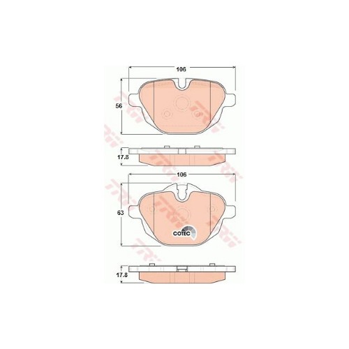 TRW GDB1840 브레이크 패드 뒤 세트 센서 미포함