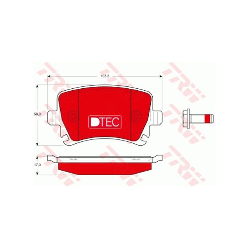 폭스바겐 이오스 1F7 2.0 TFSI CCTA 2006-15 TRW GDB1622DTE 브레이크 패드 뒤 세트 센서 미포함