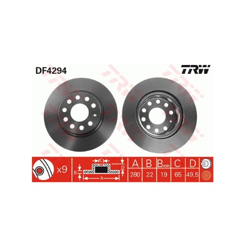 TRW DF4294 브레이크 디스크 앞 2개 세트