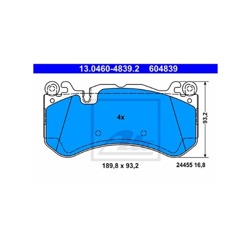 벤츠 W218 CLS 63 AMG S 4MATIC M157.981 2013-17 ATE 13.0460-4839.2 브레이크 패드 앞 세트 센서 미포함