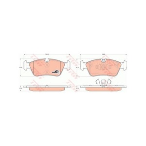 BMW 3시리즈 E90 320i 04-07 N46B20B TRW GDB1625 브레이크 패드 앞 세트