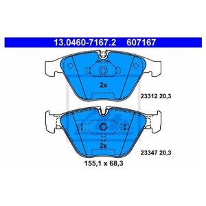 BMW 5시리즈 E60 530i 2001-05 ATE 13.0460-7167.2 브레이크 패드 앞 세트