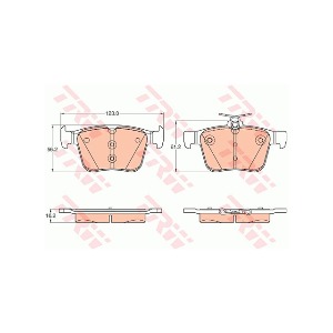 폭스바겐 골프 7세대 5G1 1.4 TSI 블루모션 CHPA 2012- TRW GDB1957 브레이크 패드 뒤 세트 센서 미포함