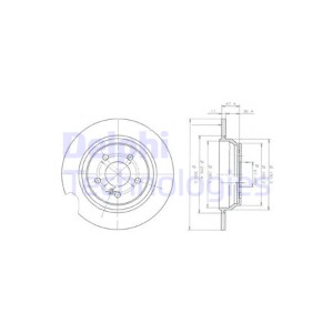 델파이 BG3725 브레이크 디스크 뒤 2개 세트