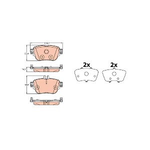 TRW GDB2155 브레이크 패드 뒤 세트 센서 미포함