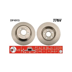 TRW DF4915 브레이크 디스크 뒤 2개 세트