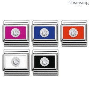 노미네이션 COMPOSABLE Classic PLATE steel, 1 Cub. Zircon. 925 silver and enamel 330315(택1)