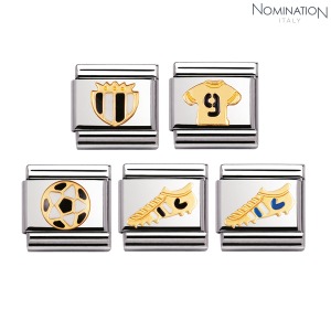 노미네이션 COMPOSABLE Classic ITALIAN FOOTBALL in stainless steel with enamel and 18k gold 030204 (택1)