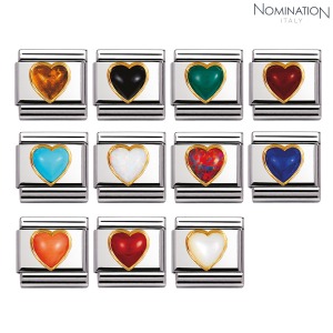 노미네이션 COMPOSABLE Classic STONES HEARTS in stainless steel with 18k gold 030501 (택1)