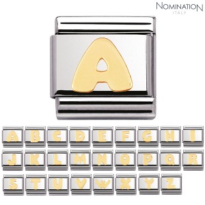 노미네이션 COMPOSABLE Classic LETTERS in stainless steel with 18k gold (A~Z) 030101 (택1)